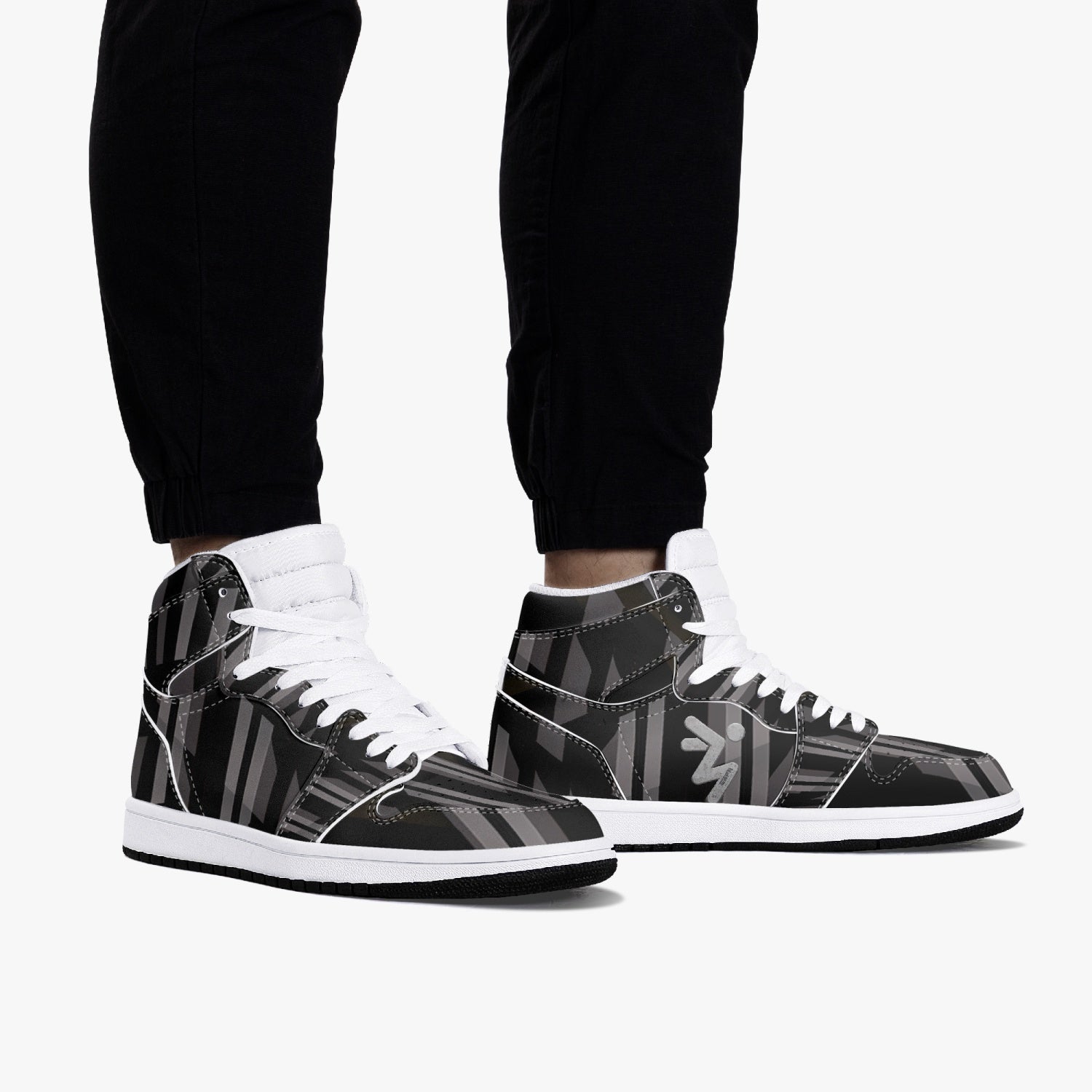 MUGAPA 352. New Black High-Top Leather Sneakers