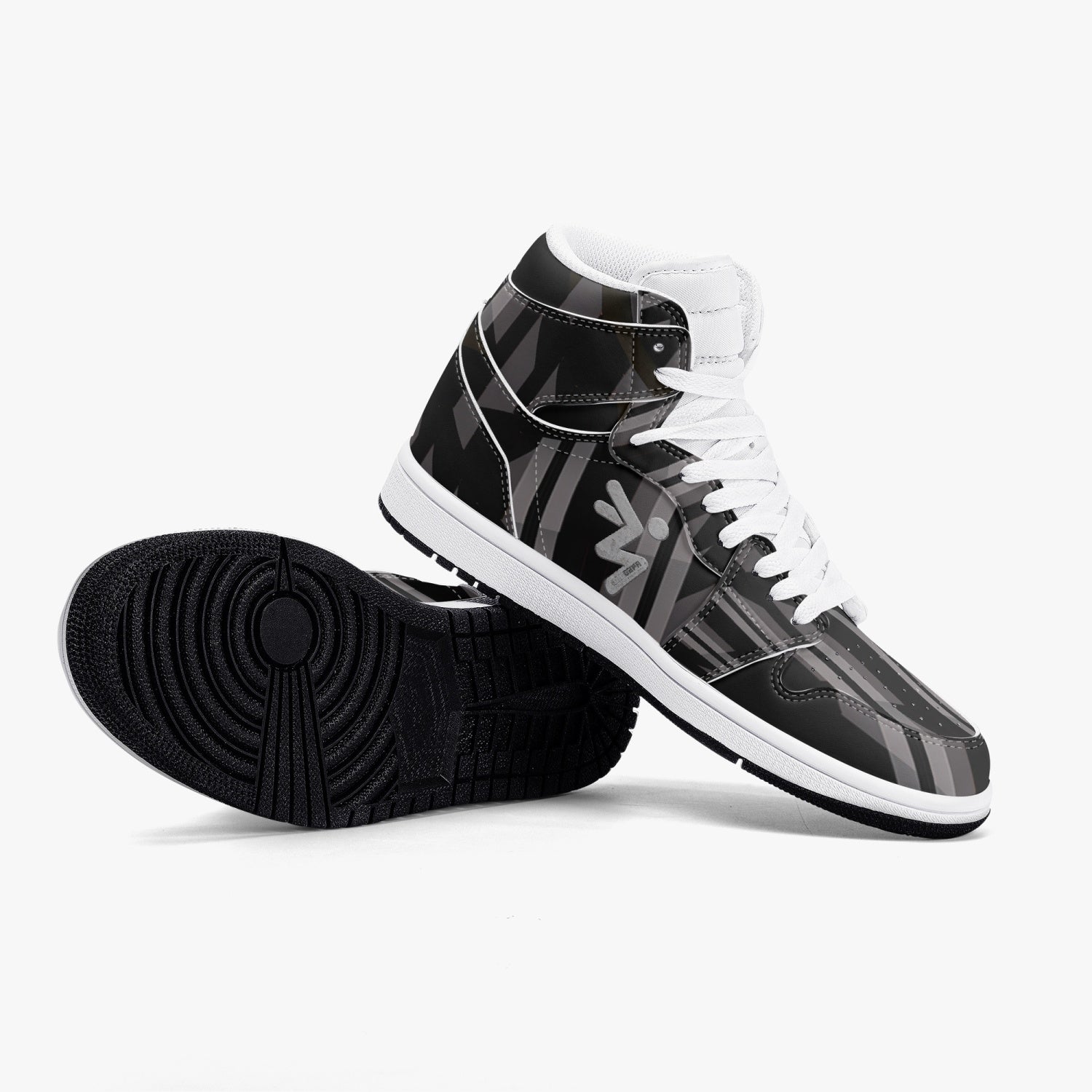 MUGAPA 352. New Black High-Top Leather Sneakers